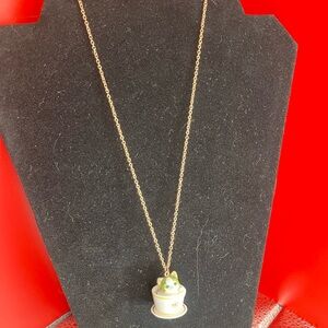 Kitten in a teacup Pendant Necklace 20”